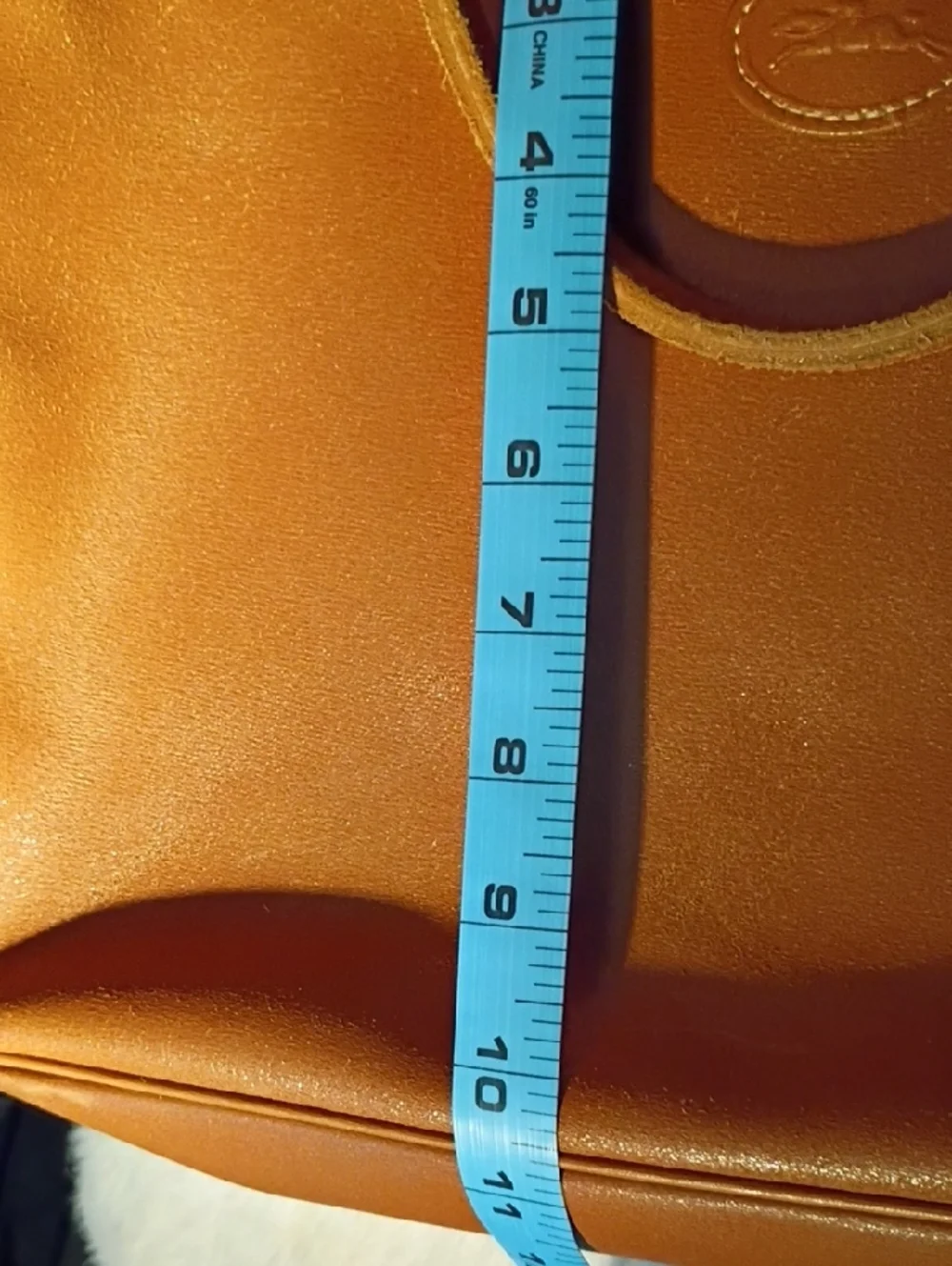 Longchamp Cognac Leather Tote with Gold Toggle - Picture 8 of 10